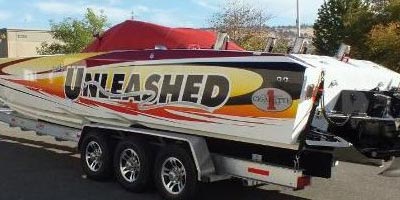 Boat lettering, vinyl registration numbers, vinyl boat name stickers