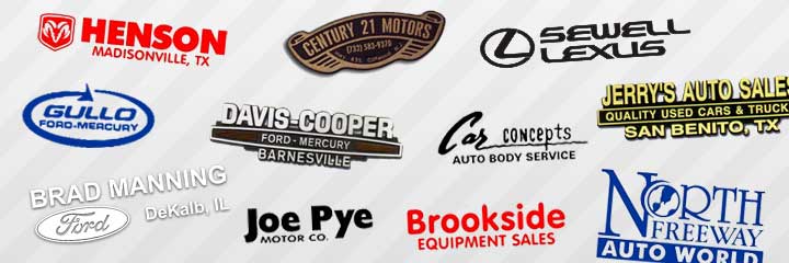 Vinyl logos for auto dealerships